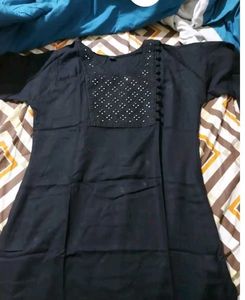 Embellished Black Kurta