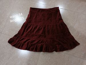 branded velvet skirt