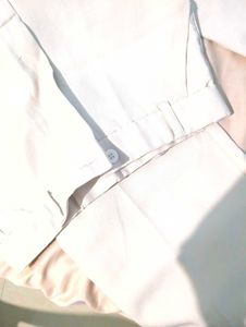 Beige Wide-Leg Trousers
