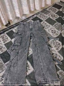 Y2k Grey Washed Baggy Jeans