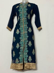 Designer Embroidered Teal Kurta