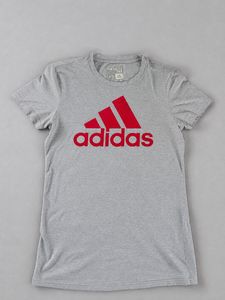 Adidas Grey & Red Logo T-Shirt