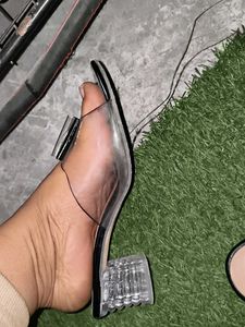 Clear Bow Sandals