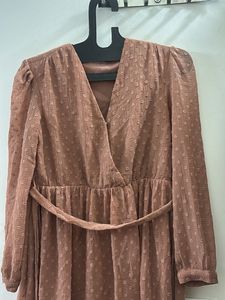 SASSAFRAS Chic Textured Midi Dress