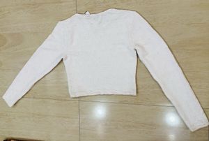 White Textured Long Sleeve Top Zudio