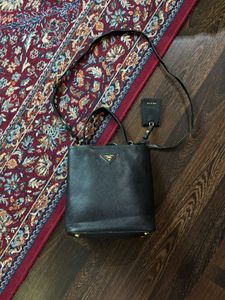 Prada Black Leather Tote Bag