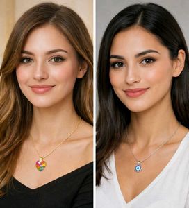 Elegant Heart & Evil Eye Necklaces