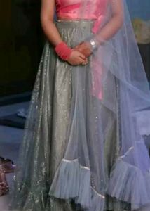 price reduced - Elegant Pink & Green Girls lehenga