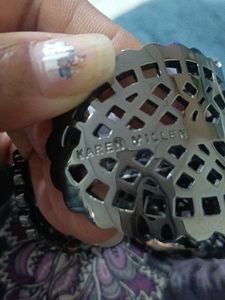 karen millen crystal cuff bracelet with original v