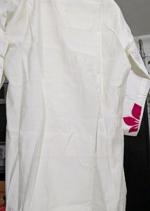 Price Drop Alert Pearl white Full Sleevs Kurti Set