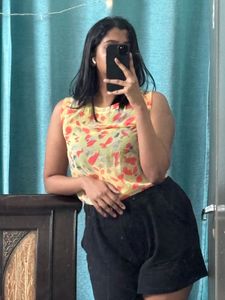 Sheer Floral Sleeveless Top