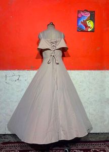Elegant Ruffled Off-Shoulder Gown