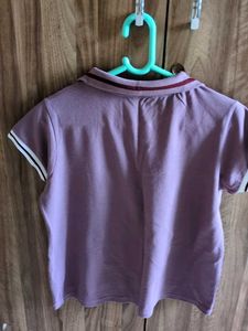 Mauve collared Polo tshirt for women