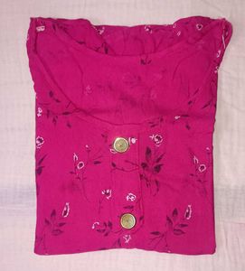 Pretty Pink Kurta with Floral Print