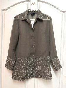 H&M Sheer Embroidered Blouse
