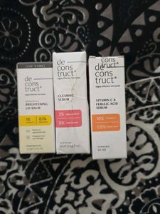 Deconstruct Lip balm Vitamin c and Clearing Serum