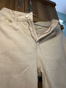 Beige Straight Leg Pants