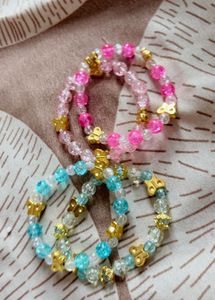 Cute Butterfly Beaded Bracelets Set - pack of 4
