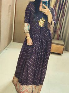 Elegant Dark Purple Ethnic Gown ( Jacket Style)