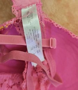 Pink Lace Bra and Panty Set