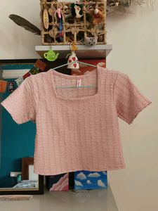 Peace Textured Square Neck Top