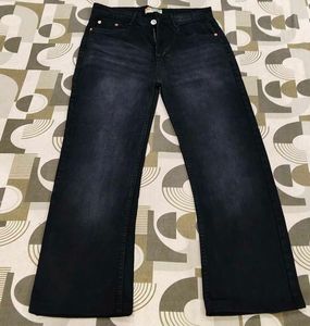 Unisex High Waisted Wide Leg Jeans
