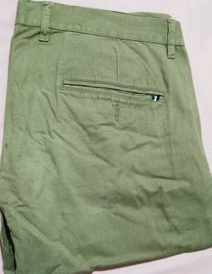 Green Patterned Casual Pants