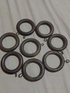 Set of 8 Wooden Curtain Rings