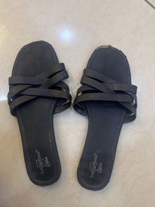 Black Strappy Flat Sandals