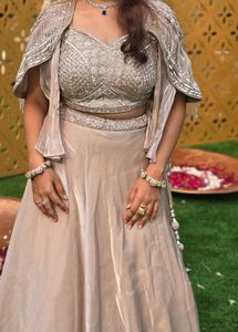 Elegant Champagne Ivory Designer Lehenga Set