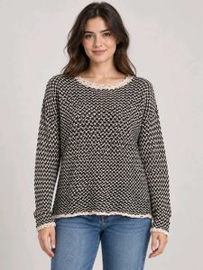 Chic Black & White Knit Sweater