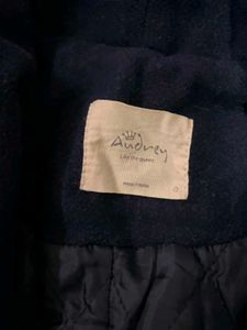 korean Chic Navy Blue Long Coat