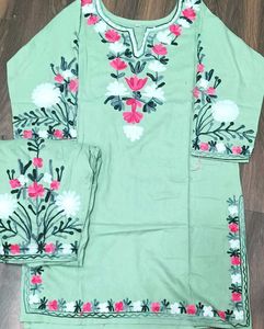 Pure Chikankari Lakhnowi Rayon Co-ord Set