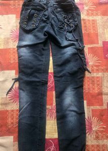 Stylish Blue Denim Cargo Pants