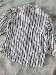 Blue and White Striped Relaxed Fit Tunic