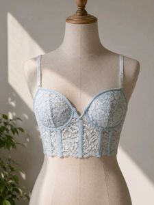 Light Blue Lace Bralette Top