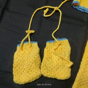 Yellow Beautiful Woolen Girls Dress