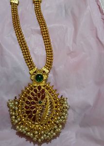Set of Lakshmi Earrings, Necklace, Ban
