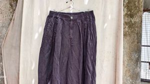 I. Dark Grey Pleated Cropped Pants