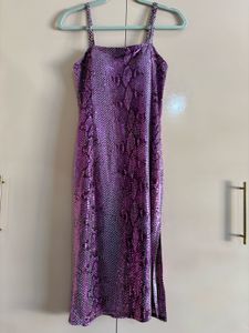 Sparkly Purple Snake Print Dress