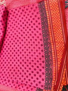 Pink Polka Dot Saree