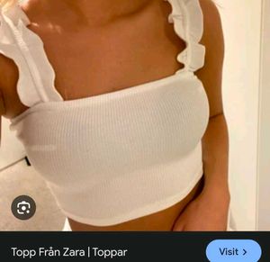 White Ribbed Crop Top with Ruffle Straps