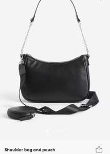 H&amp;M Black Shoulder Bag With Sling And Pouch