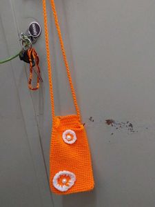 Handmade Crochet Sling Pouch mobile bag