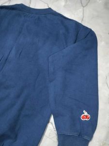 Blue Cherry embroidery  Sweatshirt