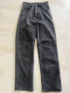Gray Wide Leg Jeans