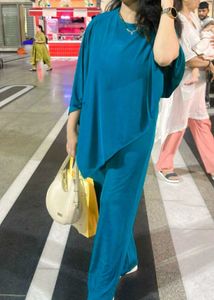 Teal Kaftan Top & Palazzo Set
