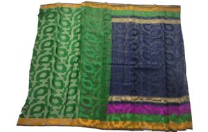 Combo 4 Sarees - WhitePeacockBlue + RedGreenZari