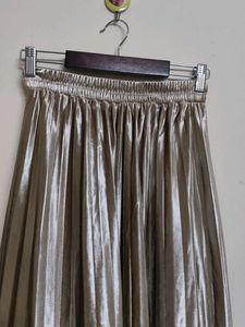 Metallic Pleated Skirt