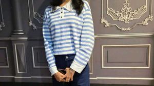 Striped Long Sleeve Crop Top